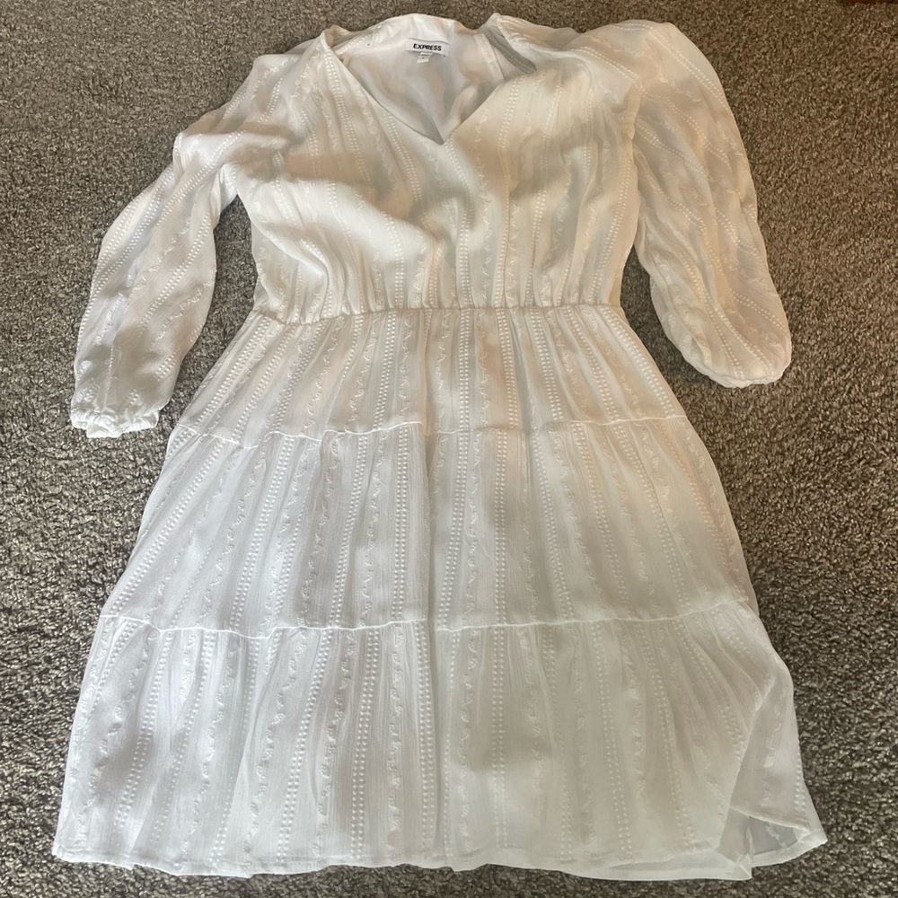 White midi dress